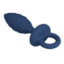 Mr play - plug anale testurizzato con anello blu m