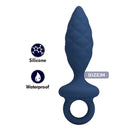 Mr play - plug anale testurizzato con anello blu m