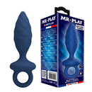 Mr play - plug anale testurizzato con anello blu m