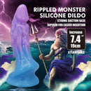 Power monsters - dildo realistico atlanteano con ventosa 19 cm ø 5 cm blu e viola