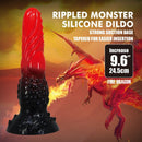 Power monsters - dildo fantasy drago di fuoco con ventosa 24,5 cm ø 5,8 cm rosso e nero