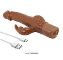 Pretty love - vibratore a forma di coniglio realistico ellison 22,6 cm ø 4,2 cm marrone