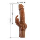 Pretty love - vibratore a forma di coniglio realistico ellison 22,6 cm ø 4,2 cm marrone