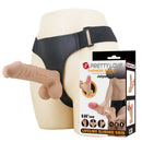 Pretty love - imbracatura jolyon con dildo flessibile 22 cm ø 4,8 cm naturale
