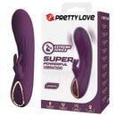 Pretty love - vibratore a forma di coniglio ricaricabile landyn, 10 funzioni, viola