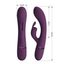 Pretty love - rocco vibratore a forma di coniglio ricaricabile 10 funzioni viola