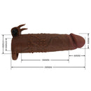 Pretty love - manicotto vibrante per pene quillon 20 cm ø 4 cm marrone
