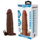 Pretty love - manicotto vibrante per pene quillon 20 cm ø 4 cm marrone