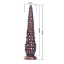 Power monsters - dildo in silicone fantasy tricolor tentacle abyssal 46 cm ø 7 cm