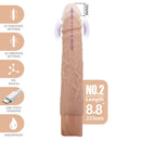 Pretty love - kessler dildo vibrante realistico con 10 modalità di vibrazione e 10 rotazioni, 22 cm naturale