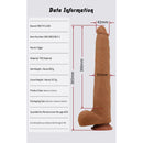 Pretty love - viggo dildo realistico morbido al tocco della pelle, 36,5 cm marrone