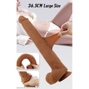 Pretty love - viggo dildo realistico morbido al tocco della pelle, 36,5 cm marrone