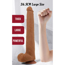 Pretty love - viggo dildo realistico morbido al tocco della pelle, 36,5 cm marrone