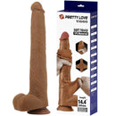 Pretty love - viggo dildo realistico morbido al tocco della pelle, 36,5 cm marrone