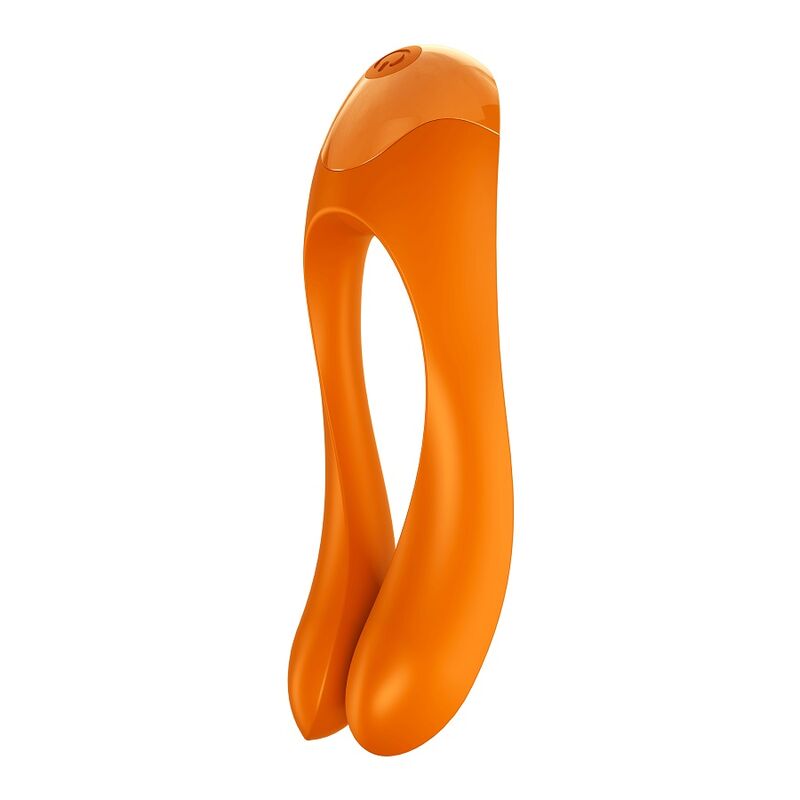 Soddisfacente vibratore di canna di caramella arancione-5