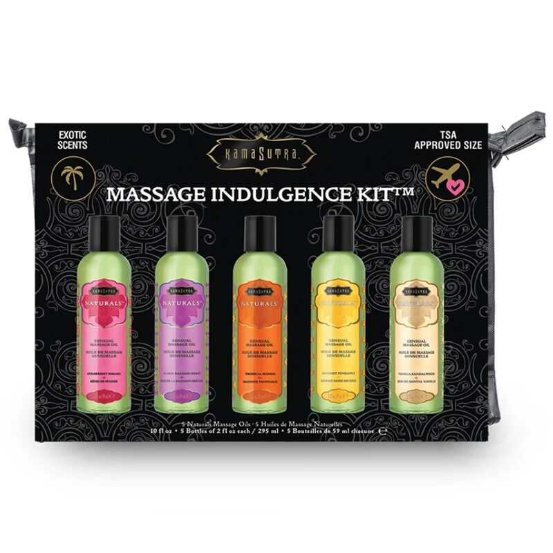 Kit con olio da massaggio kamasutra indulgence