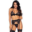 Leg avenue set tre pezzi top, cinturino e perizoma l-0