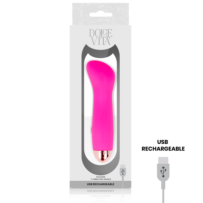 Vibratore ricaricabile dolce vita one rosa 7 velocità-2