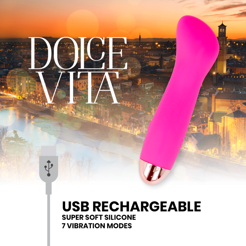 Vibratore ricaricabile dolce vita one rosa 7 velocità-3