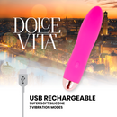 Vibratore ricaricabile dolce vita quattro rosa 7 velocità-2