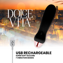 Vibratore ricaricabile dolce vita cinque nero a 7 velocità-2