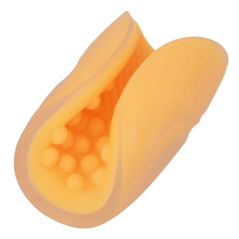 Masturbatore con impugnatura con perline calex - arancio-1