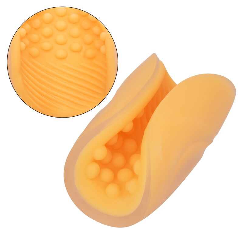 Masturbatore con impugnatura con perline calex - arancio-3