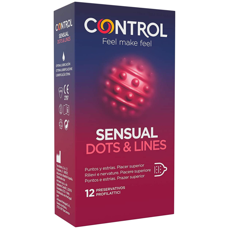 Control sensual dots & lines puntos y estrias 12 uds-0