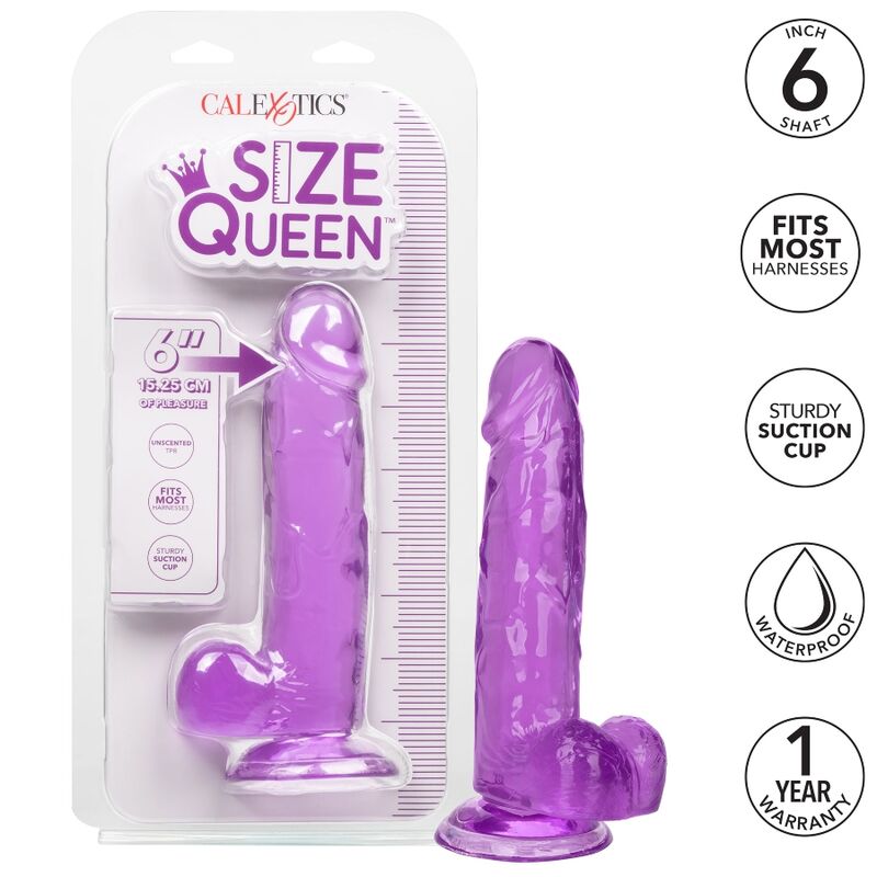 Dildo regina dimensioni calex - viola 15,3 cm-1