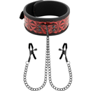 Collana begme red edition con catene e capezzoli-0