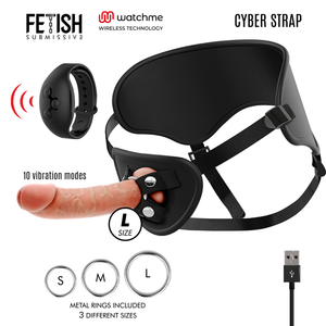 Strap-on dildo Fetish Submissive Cyber strap con orologio watchme e vibrazione L
