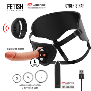 Strap-on dildo Fetish Submissive Cyber strap con orologio watchme e bullet vibrante L