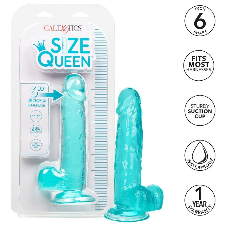 Dildo regina dimensioni calex - blu 15,3 cm-2