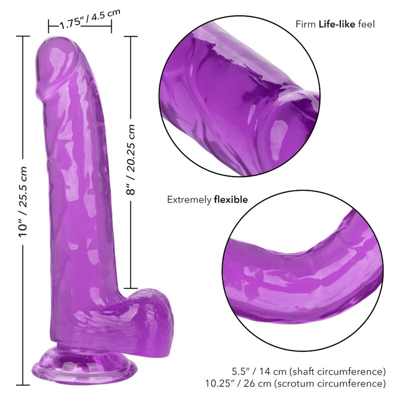 Dildo regina dimensioni calex - viola 20,3 cm-4