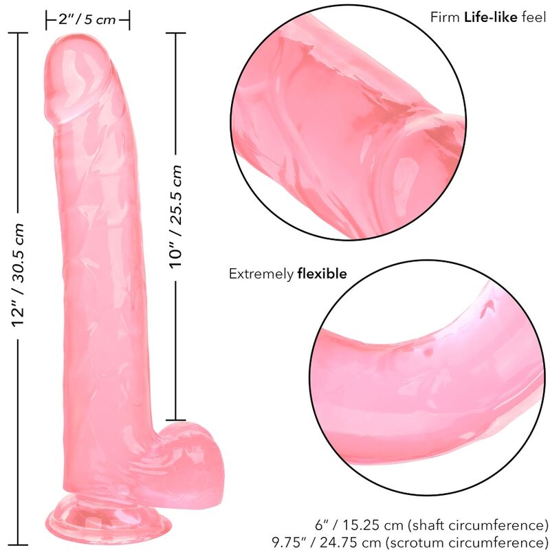 Dildo regina dimensioni calex - rosa 25,5 cm-5