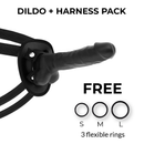 Cock miller imbracatura + silicone densita'' articolabile cocksil nero 18 cm-12