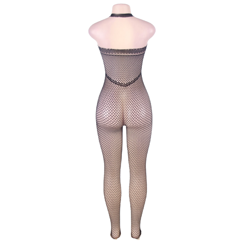 Queen lingerie halter neck e open back bodystocking sl-6