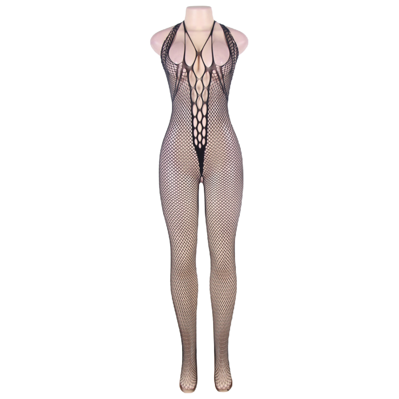 Queen lingerie halter neck e open back bodystocking sl-4