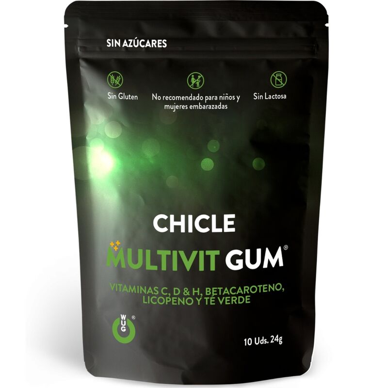 Wug gum multivit vitamin c, h, d, beta-carotene, lycopene and green tea 10 units-0