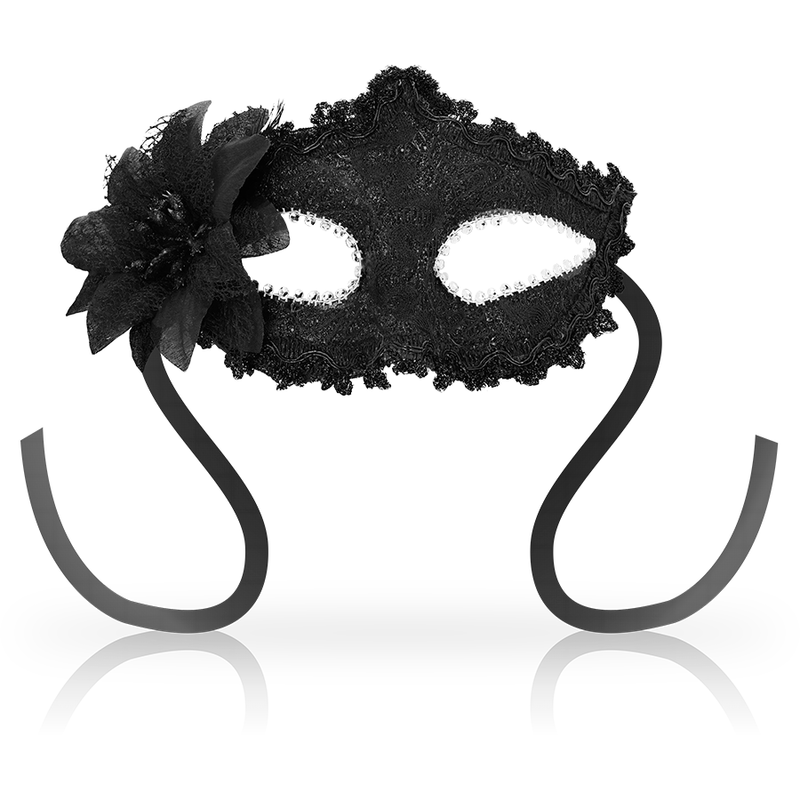 Maschere ohmama maschera oculare veneziana fiore laterale - nero-0