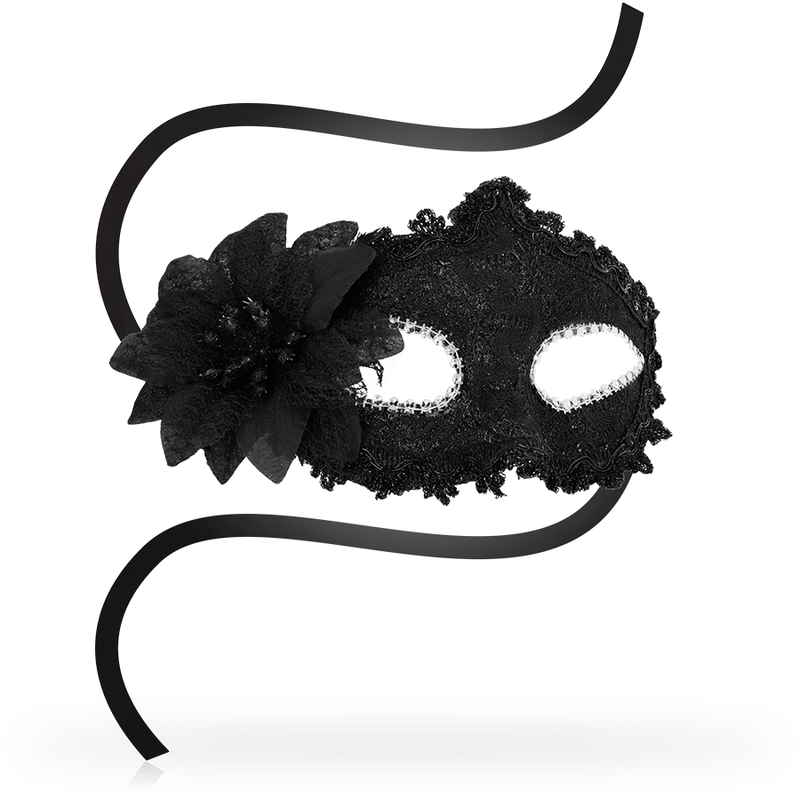 Maschere ohmama maschera oculare veneziana fiore laterale - nero-1