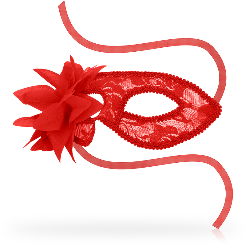 Maschere di ohmama maschera in pizzo e fiore - red-1