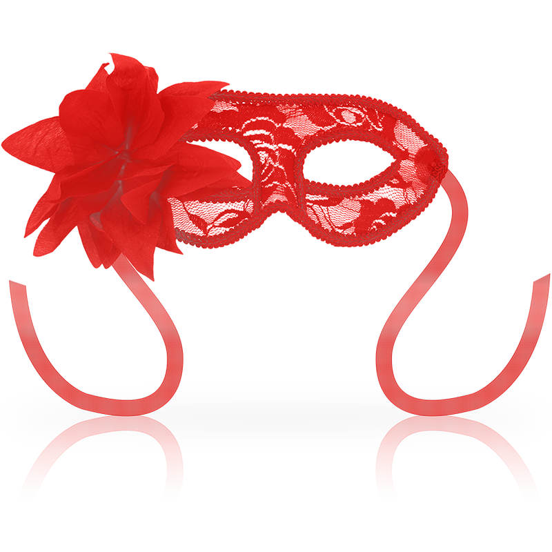 Maschere di ohmama maschera in pizzo e fiore - red-0