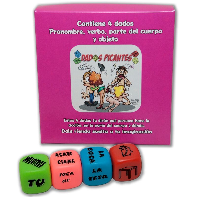 Diablo picante - gioco a 4 dadi di pronome, verbo, parte del corpo e luogo-0