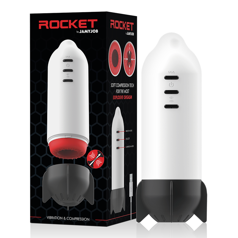 Jamyjob rocket masturbator soft compressione tecnica e vibrazione-1