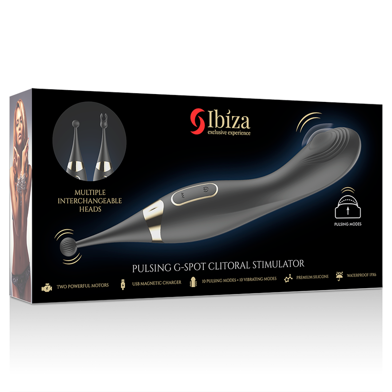 Ibiza interchangeable clitoral stimulator and pulsation g spot vibrator-7