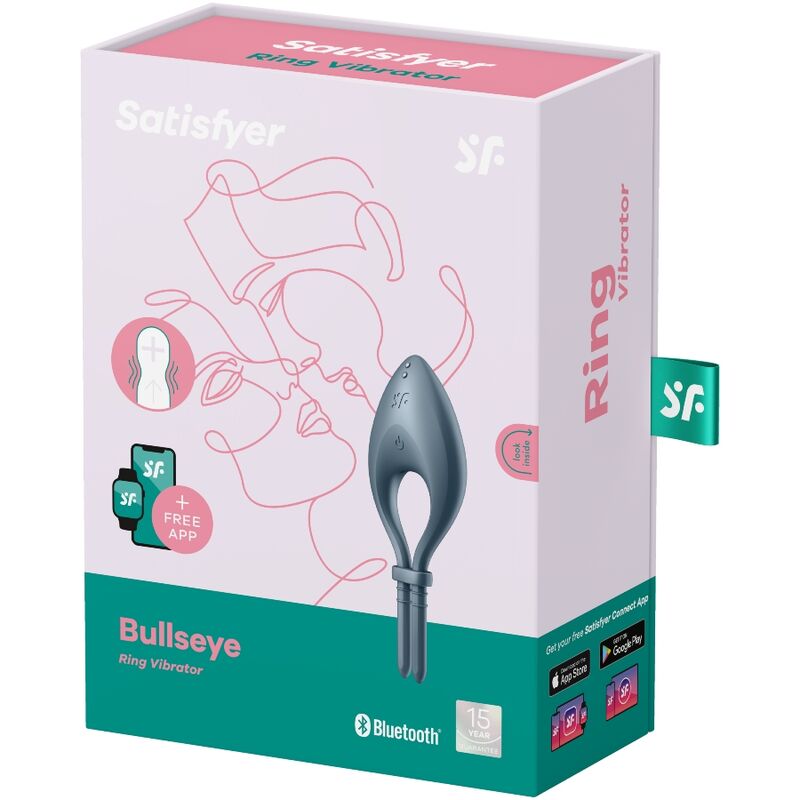 Satisfyer bullseye ring vibrator app - grey-2