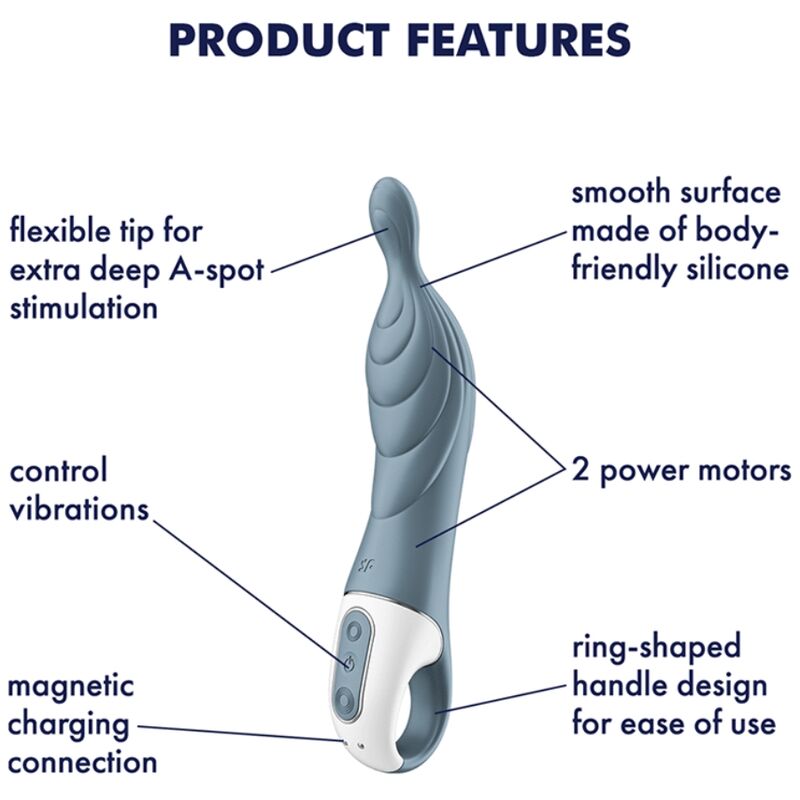 Vibratore satisfyer a-mazing 2 a-spot - grigio-3