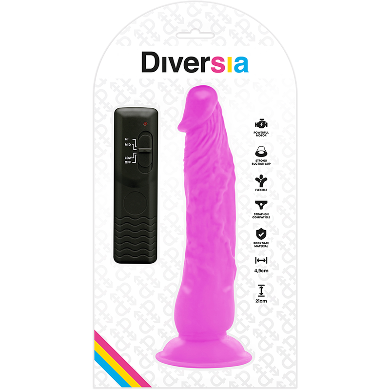 Diversia dildo vibrante flessibile 21 cm - viola-7