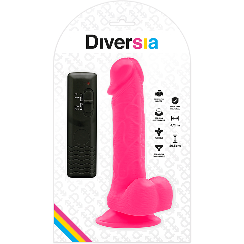 Diversia dildo vibrante flessibile 20,5 cm - rosa-7